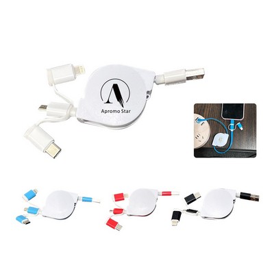 3-in-1 Retractable Data Charging Cable